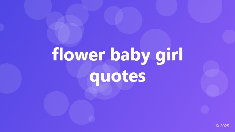 flower baby girl quotes