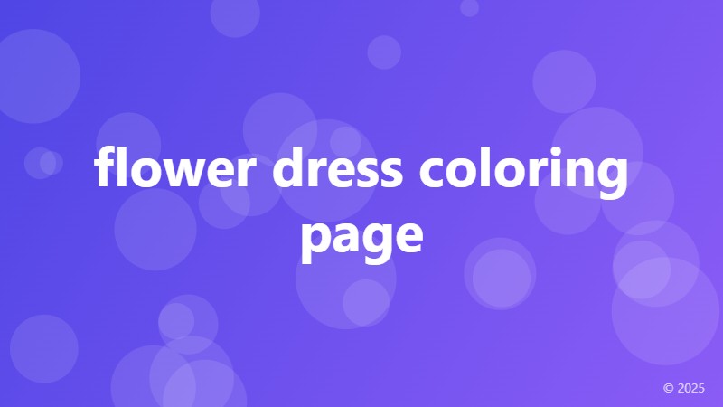 flower dress coloring page