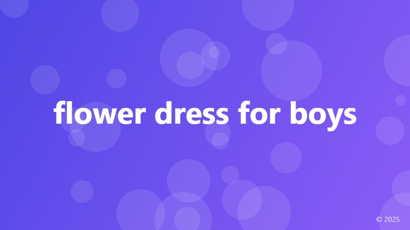 flower dress for boys