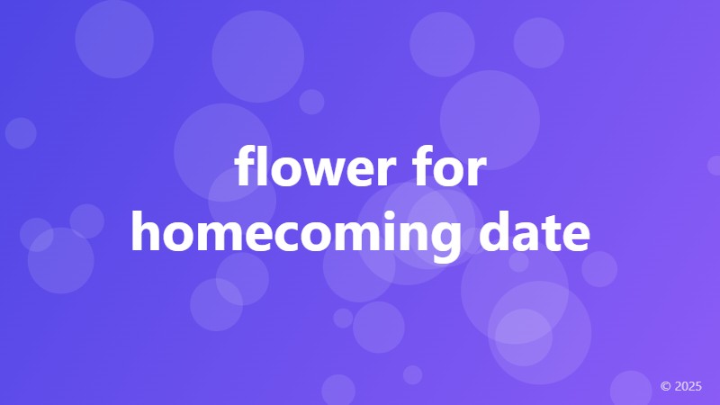 flower for homecoming date